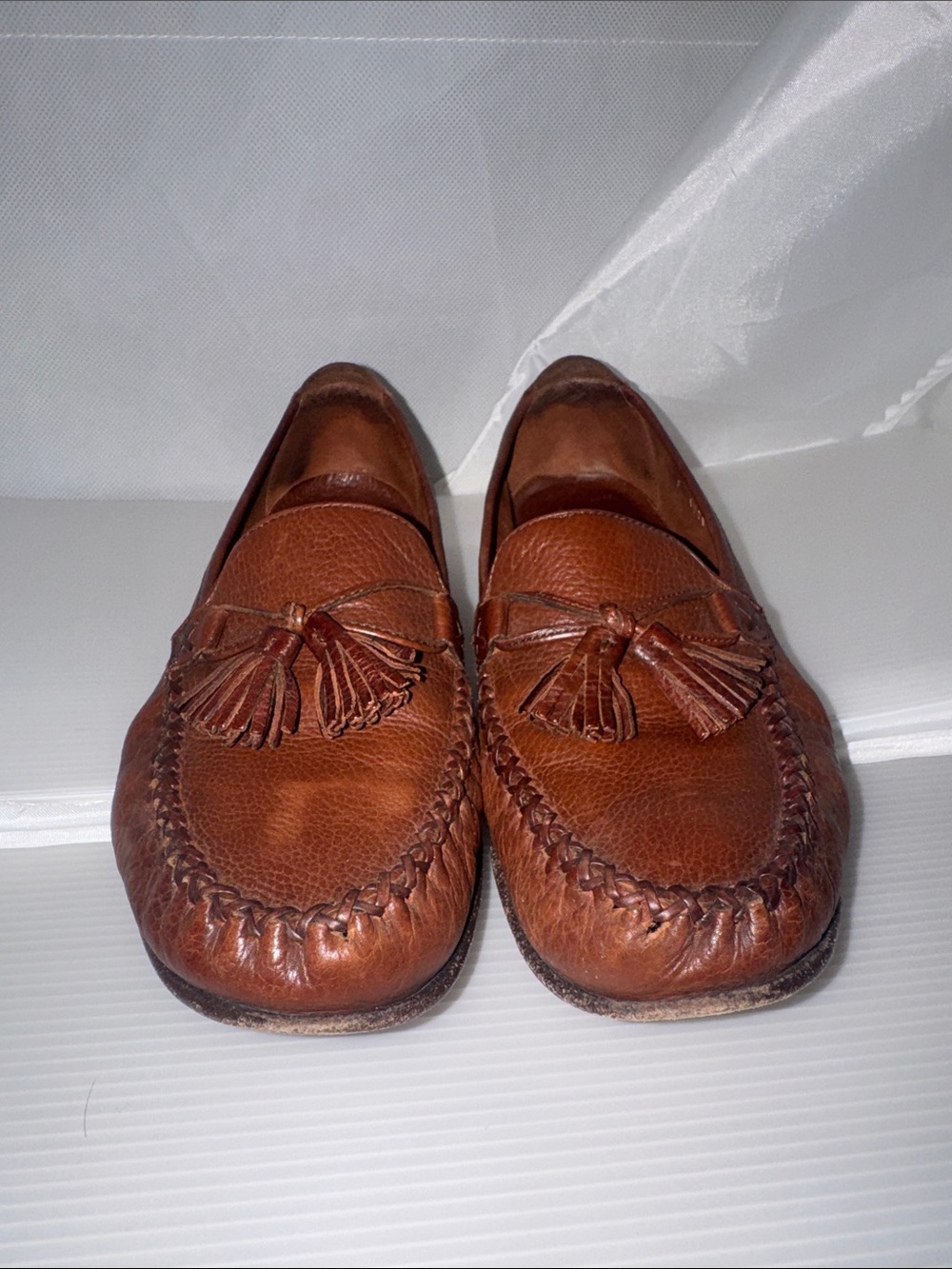 Vintage Cole Haan Women's Brown Leather Tassel Loafers - Picture 2 of 6